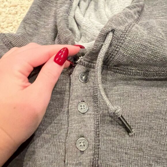 men’s flag and anthem gray hooded long sleeve - Picture 3 of 4